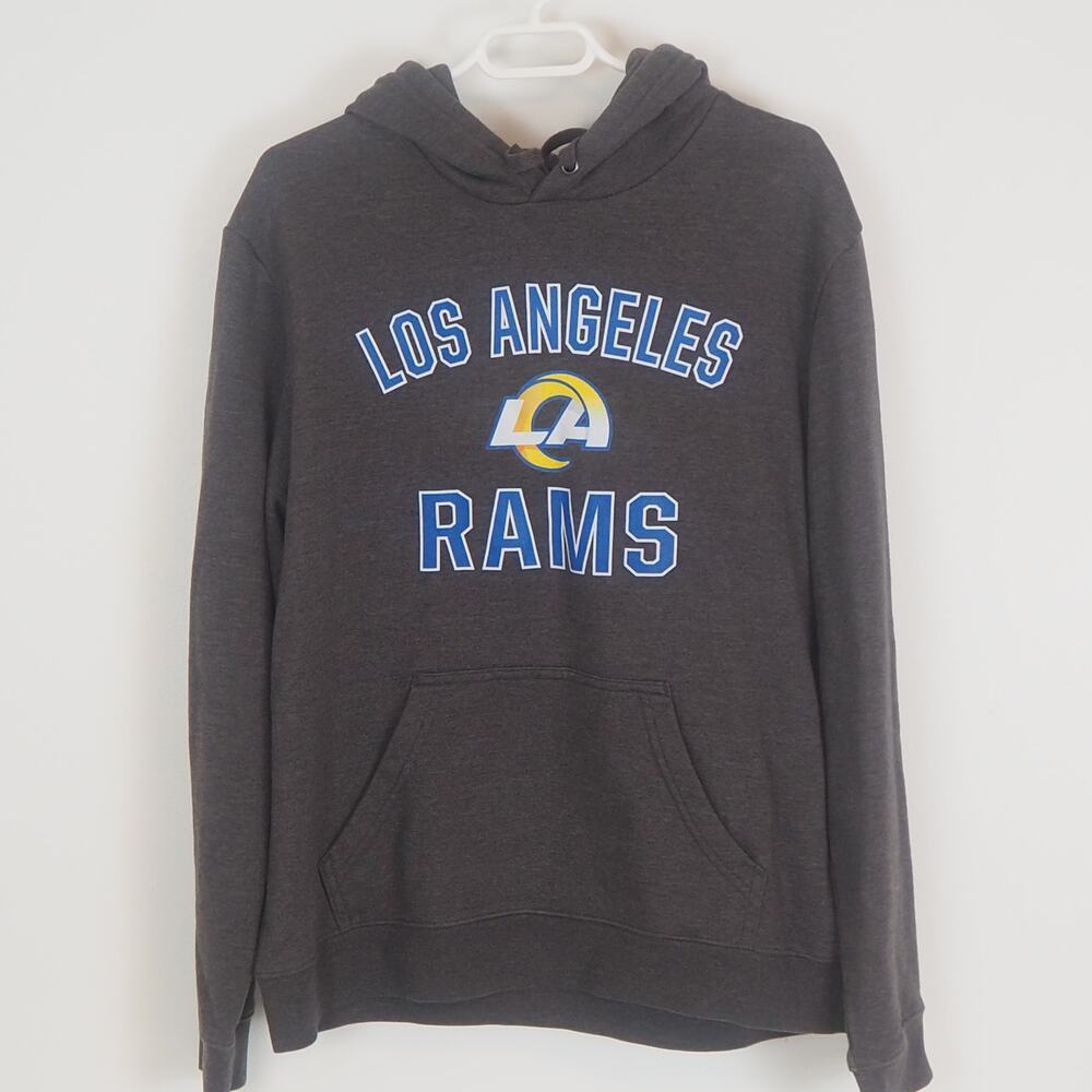 Los Angeles Rams Gray Pullover Sweatshirt Fanatics Hoodie Unisex Size L NFL‎